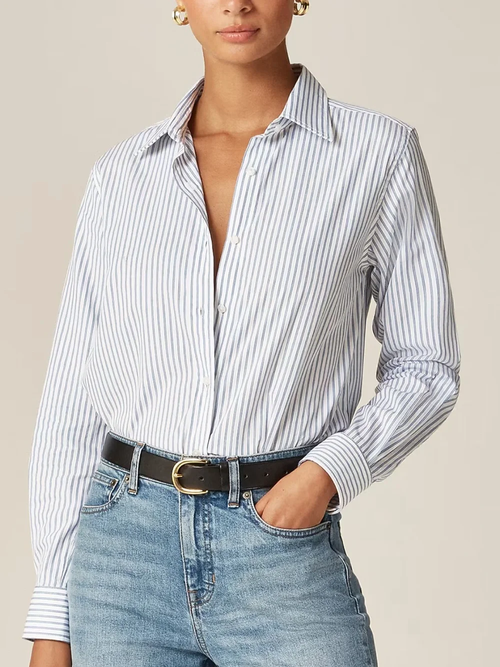 NWT Jules classic-fit button-up shirt in striped cotton poplin 24